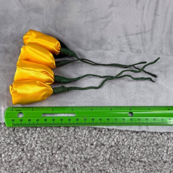 Yellow Satin Artificial Roses Bouquet Corsage Boutonnieres Floral Decoration - Picture 13 of 16